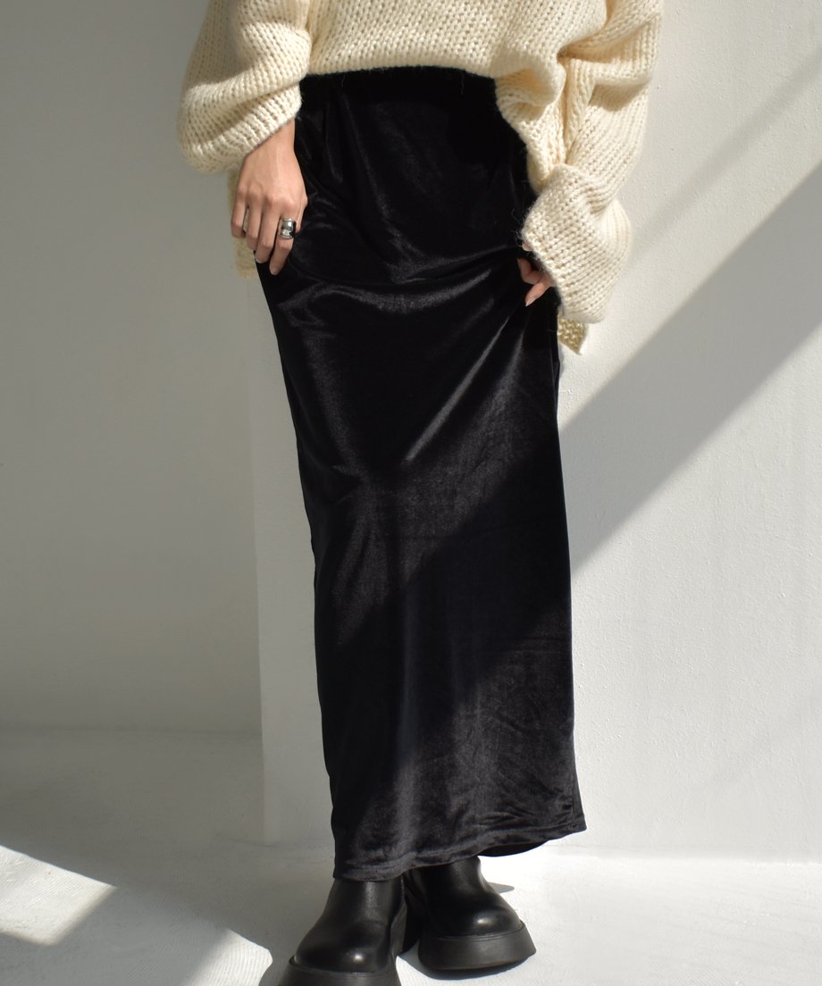Velor Highwaist Pencil Skirt bo2000-129 | cizatto Velor Highwaist Pencil Skirt bo2000-129 | cizatto