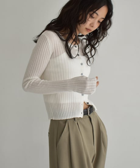 Sheer Rib Compact Cardigan t1911-451
