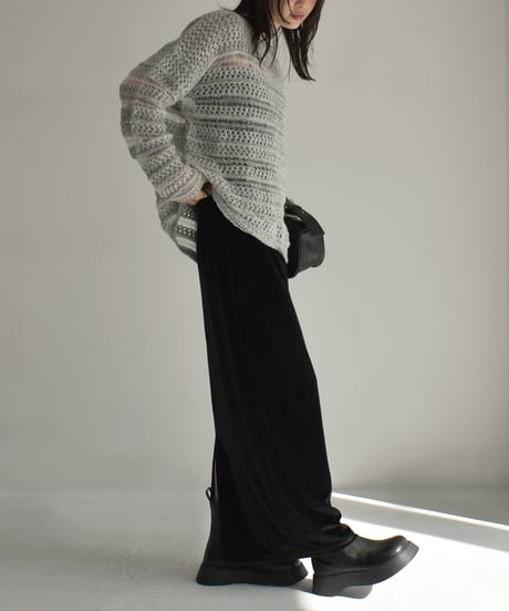 Spangle Mesh Panel Knit t1911-329