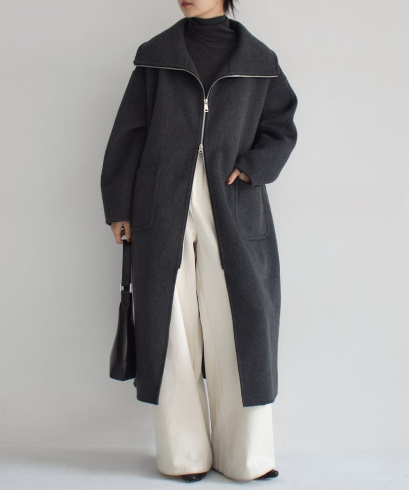 Doublezip Wool Long Coat c1911-54 | cizatto