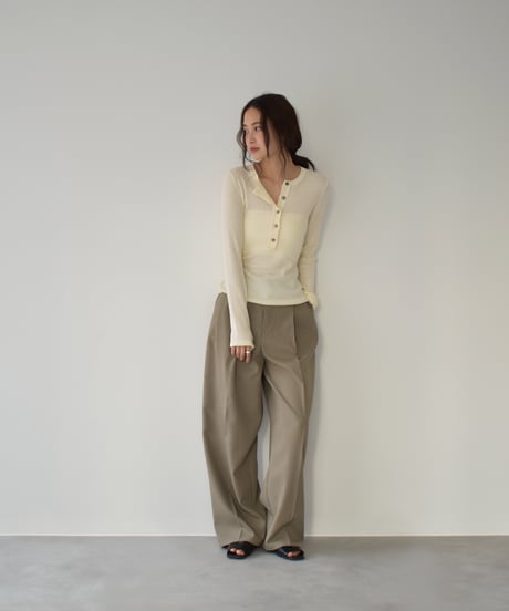 Henley Neck Kint Pullover t1911-366