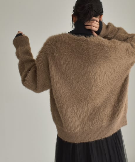 Deep Vneck Shaggy Cardigan t1911-234