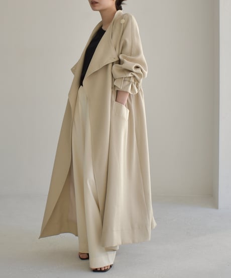 Drawstring Spring Long Coat c1911-46