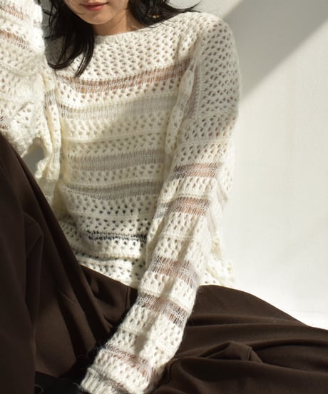 Spangle Mesh Panel Knit t1911-329