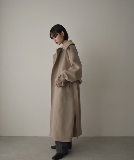 Wool Blend Trench Coat（Mocha beige）c1911-28
