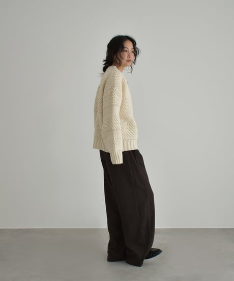 Wool Tuck Wide Pants bo2000-183