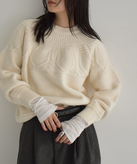 Cable Knit Pullover t1911-341