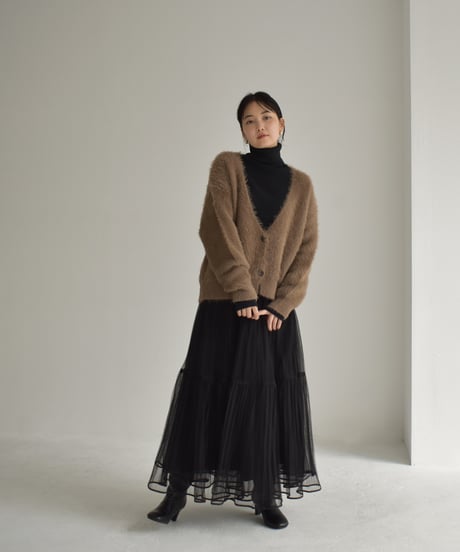Deep Vneck Shaggy Cardigan t1911-234