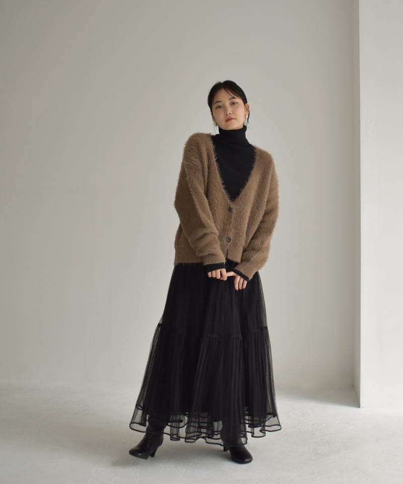 Deep Vneck Shaggy Cardigan t1911-234 | cizatto