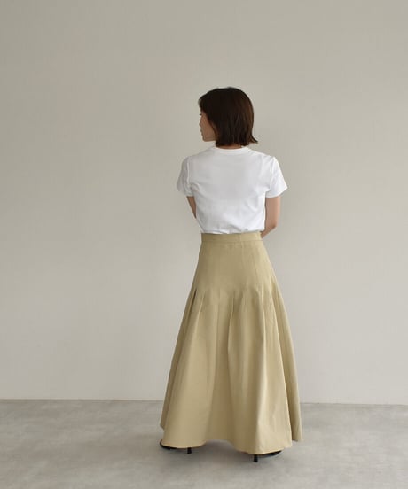 Pleats Flare Long Skirt bo2000-44
