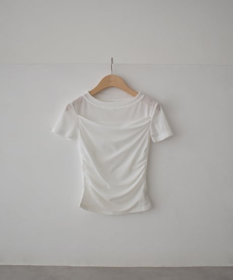 Tuck Drape Sheer Tops t1911-545