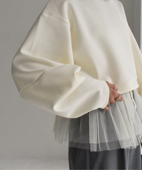 Tulle Hem Sweat Pullover t1911-255