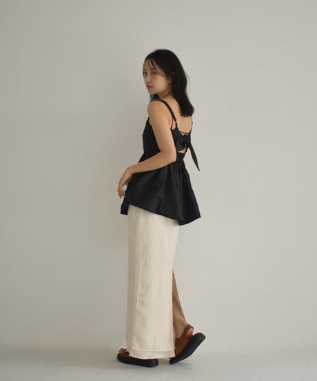 Back Ribbon Peplum Camisole t1911-299