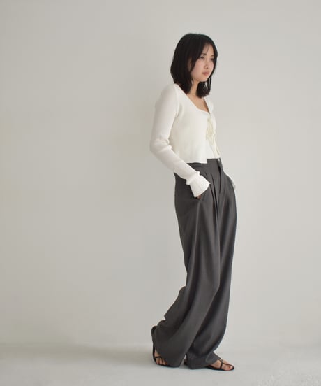 Rib Knit Ribbon Cardigan t1911-269