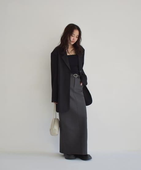 I Line Long Skirt (Gray) bo2000-141