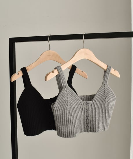 Button Design Knit Bustier t1911-230