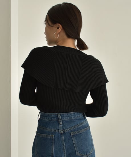 Cape Collar Knit Tops t1911-226