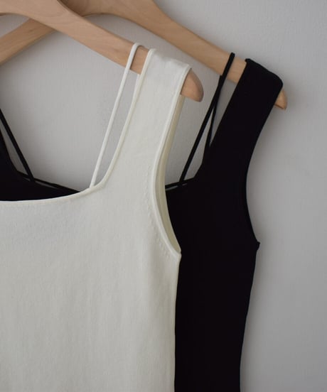 Square Neck Knit Tank t1911-556
