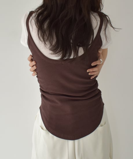 Side Gather Camisole Tops t1911-390