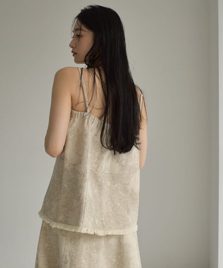 Cottonlinen Jacquard Camisole【セットアップ着用可能】 t1911-203