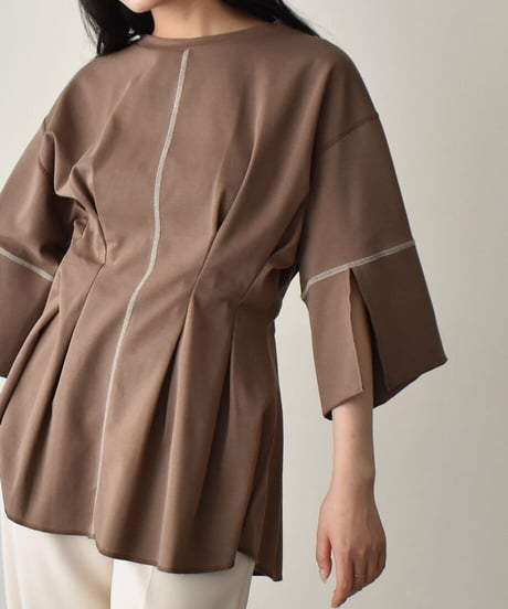 Arm Slit Waistshape Tops t1911-113
