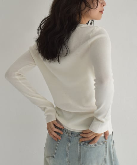 UNeck Rib Knit Tops t1911-437