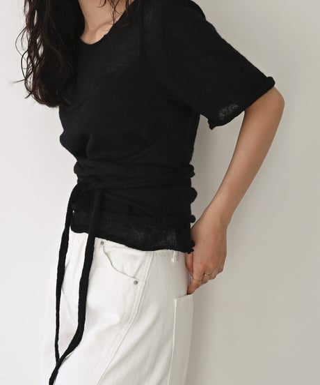 Layered Halfsleeve Sheer Knit t1911-435