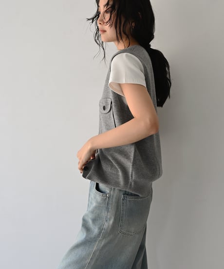 Pocket Knit Vest t1911-527