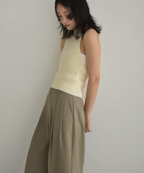 Halterneck Ribbon Knit Tops t1911-283