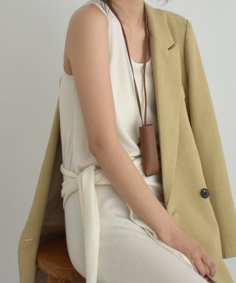 Stole Set Nosleeve Knit Onepiece op-0202009561
