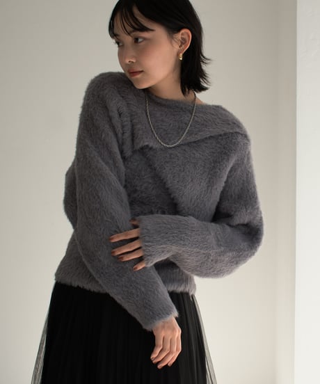 Shaggy Layered Knit Tops t1911-233
