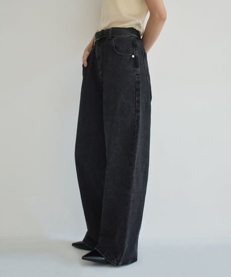 Wide Straight Black Denim | cizatto