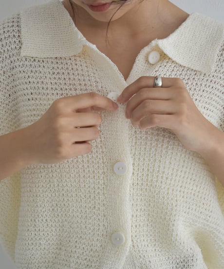 Mesh Knit Polo Cardigan t1911-304
