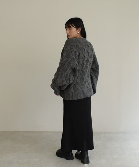 Cable Wool Knit Cardigan t1911-47
