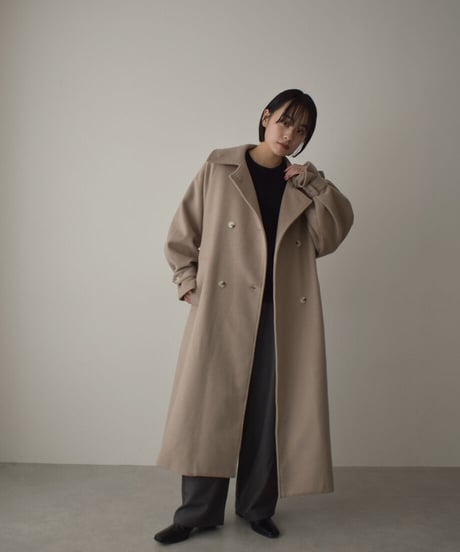 Wool Blend Trench Coat（Mocha beige）c1911-28