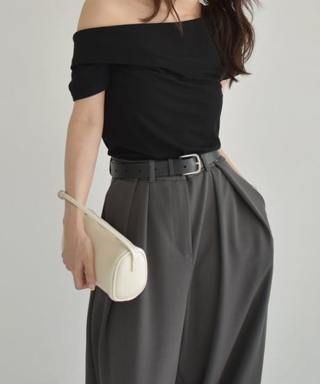 Rib Asymmetry Neck Tops t1911-423