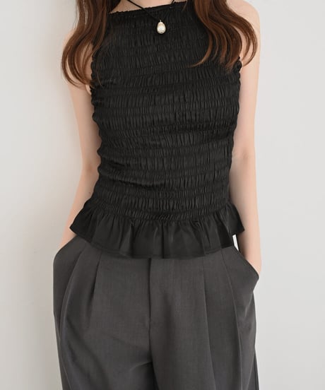Shirring Nosleeve Tops t1911-557