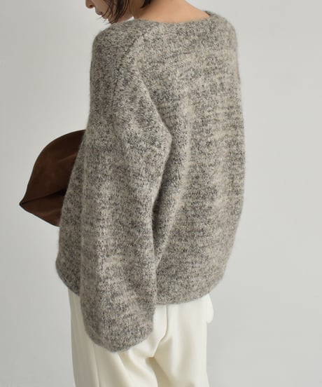 Melange Vneck Loose Knit t1911-485