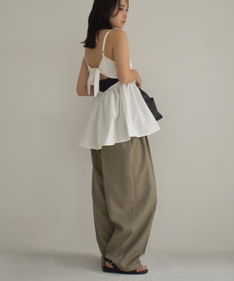Back Ribbon Peplum Camisole t1911-299