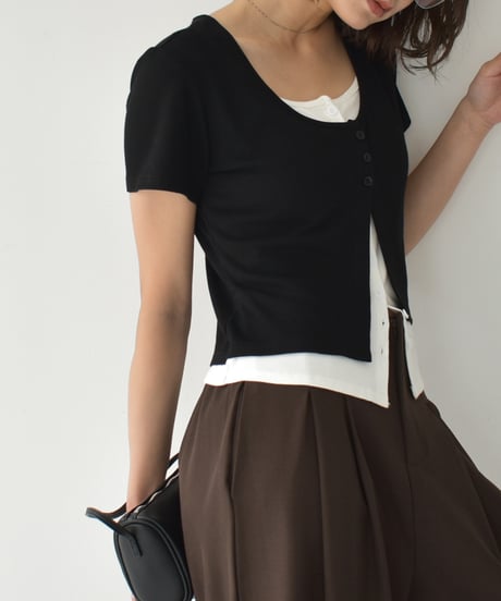 Layered Design Compact Cardigan t1911-427