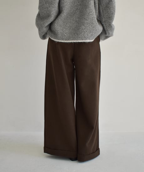 Wool Like Tuck Wide Pants bo2000-137