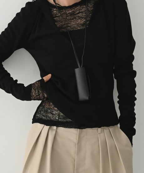 Vneck Hood Knit Tops t1911-503