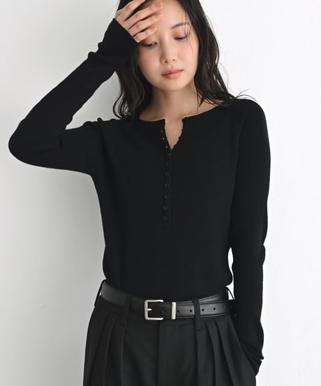 Henry Neck Knit Tops t1911-514