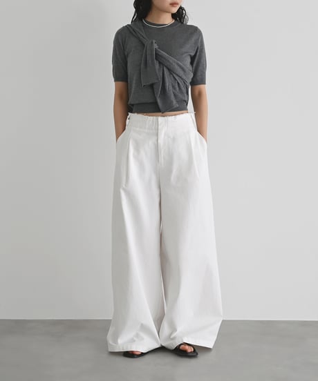 Cotton Tuck Wide Pants bo2000-188