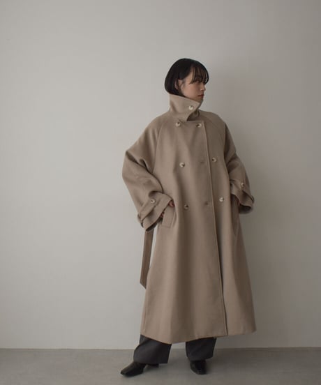 Wool Blend Trench Coat（Mocha beige）c1911-28