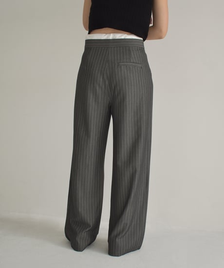 Double Waist Stripe Tuck Pants bo2000-116