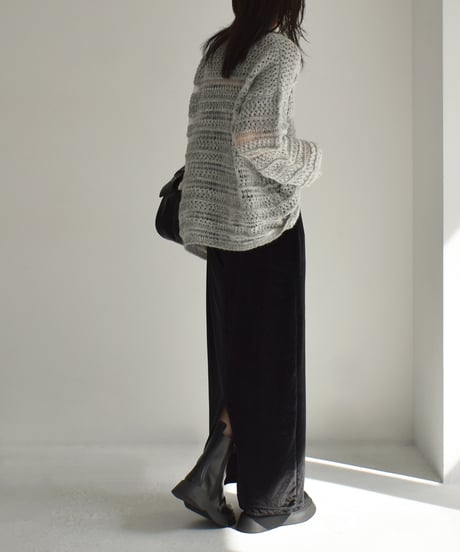 Spangle Mesh Panel Knit t1911-329