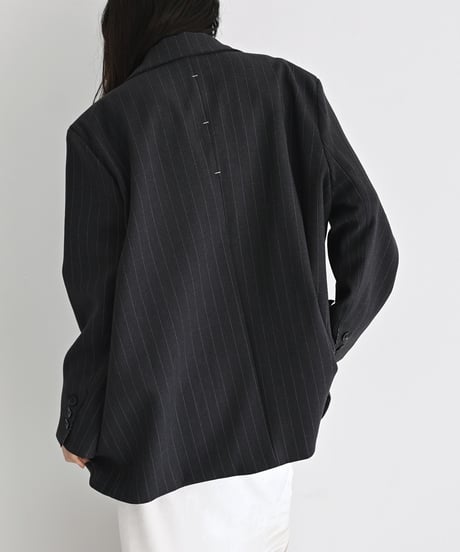 Over Size Stripe Jacket (Dark gray）t1911-517