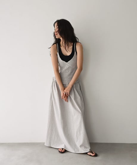 Check Flare Cami Onepiece（Greige）op-0202009564