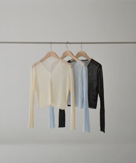 Sheer Rib Knit Cardigan t1911-386